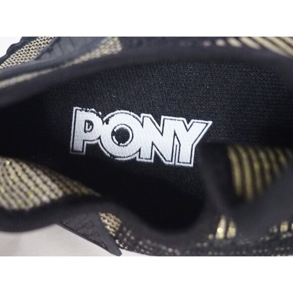 Pony PP2 Spike Knit Black & Gold Lace-Up Athletic Sneakers, Size 6.5 (US) - Picture 11 of 12
